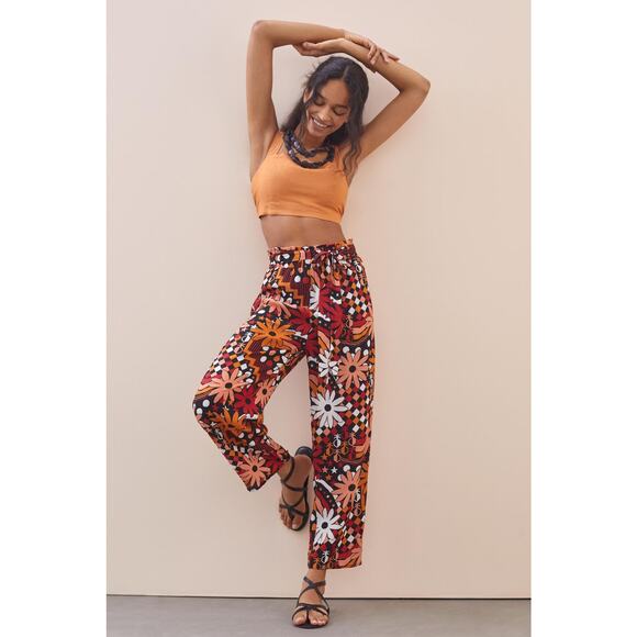 Anthropologie Farm Rio Daisy Wide-Leg Pants Multicolor Size XS,All Products : American Fashion Style Bags On Sale